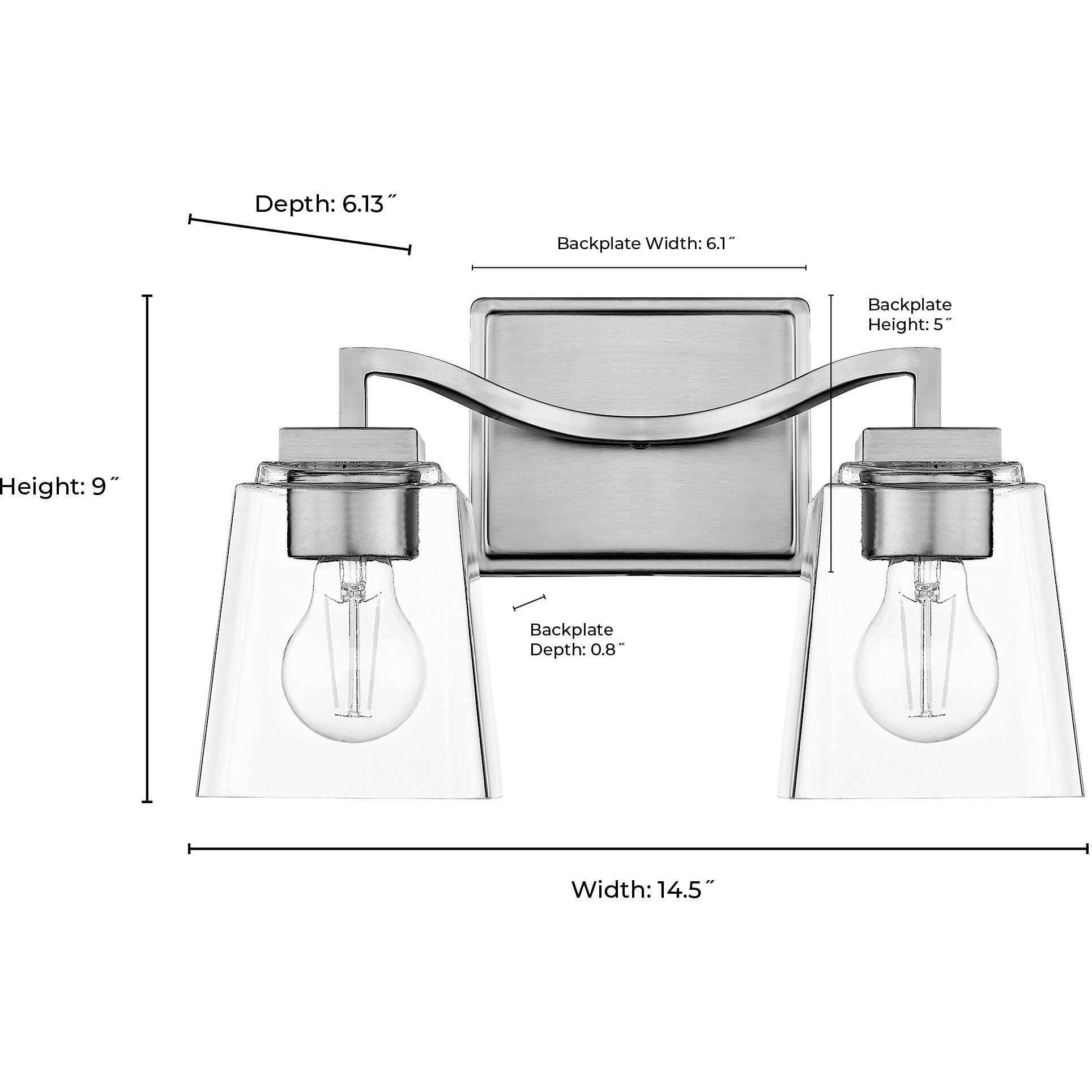 Avenna 2 Light 14 inch Brushed Nickel Bathroom Vanity Light Wall Light